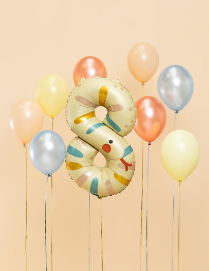 Ballon aluminium serpent chiffre 8