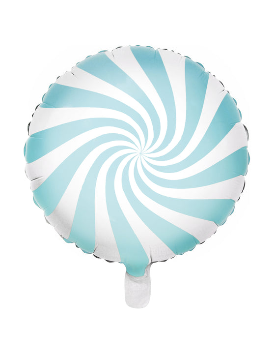 Ballon aluminium sucette turquoise et blanc 45 cm