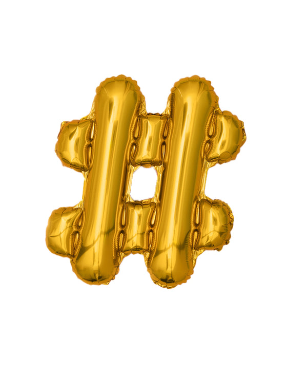 Ballon aluminium symbole # doré 33cm