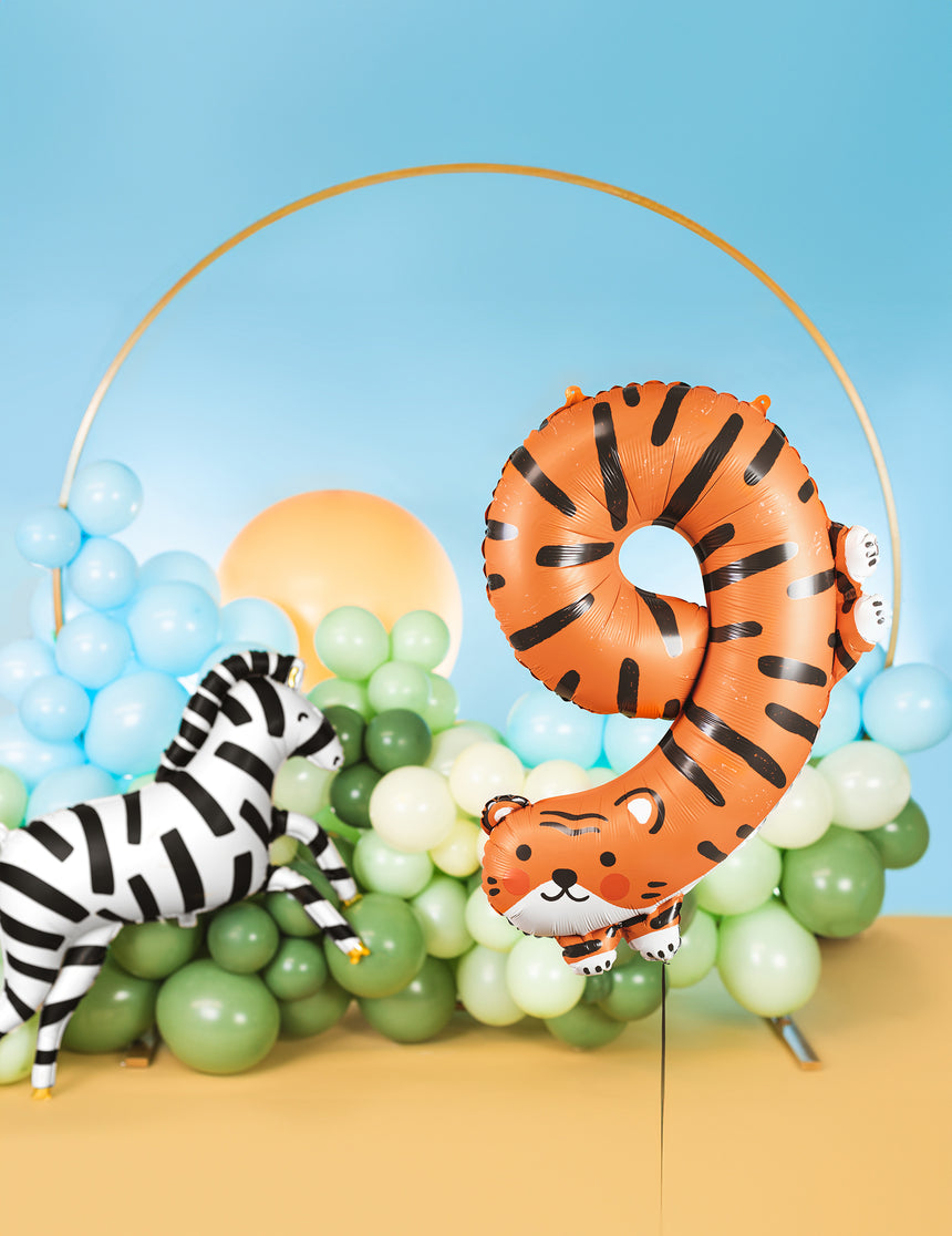 Ballon aluminium tigre chiffre 9