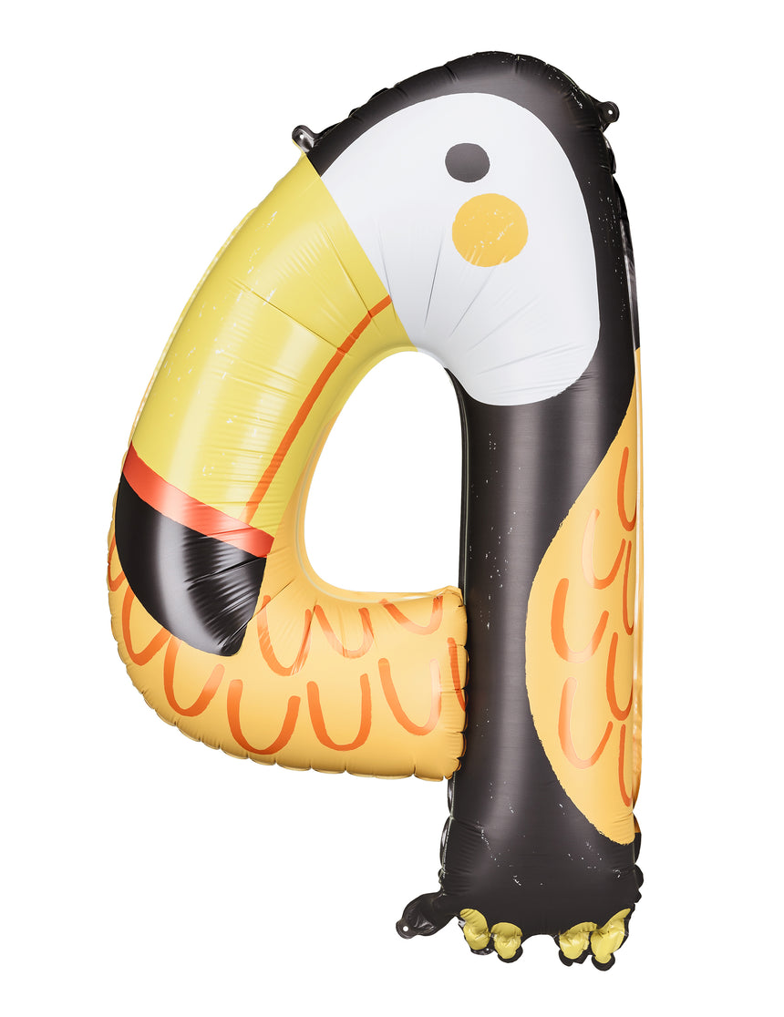 Ballon aluminium toucan chiffre 4