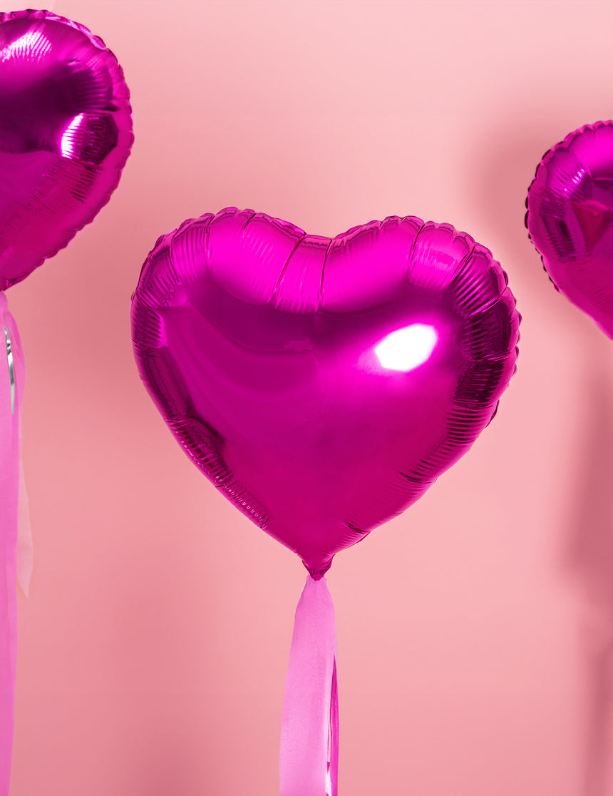 Ballon coeur rose brillant de 45 cm