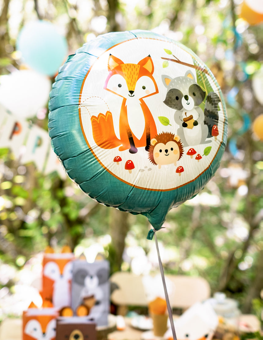 Ballon en aluminium animaux de la forêt 45 cm pour anniversaire