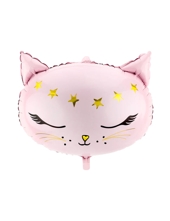 Ballon en aluminium chat rose 48 x 36 cm