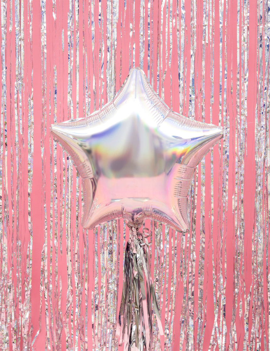 Ballon en aluminium étoile iridescente 48 cm