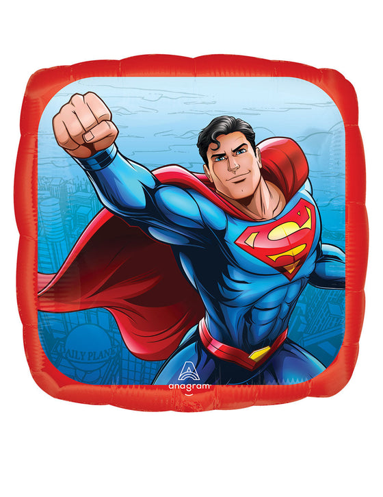 Ballon en aluminium Superman forme Carré 43 cm