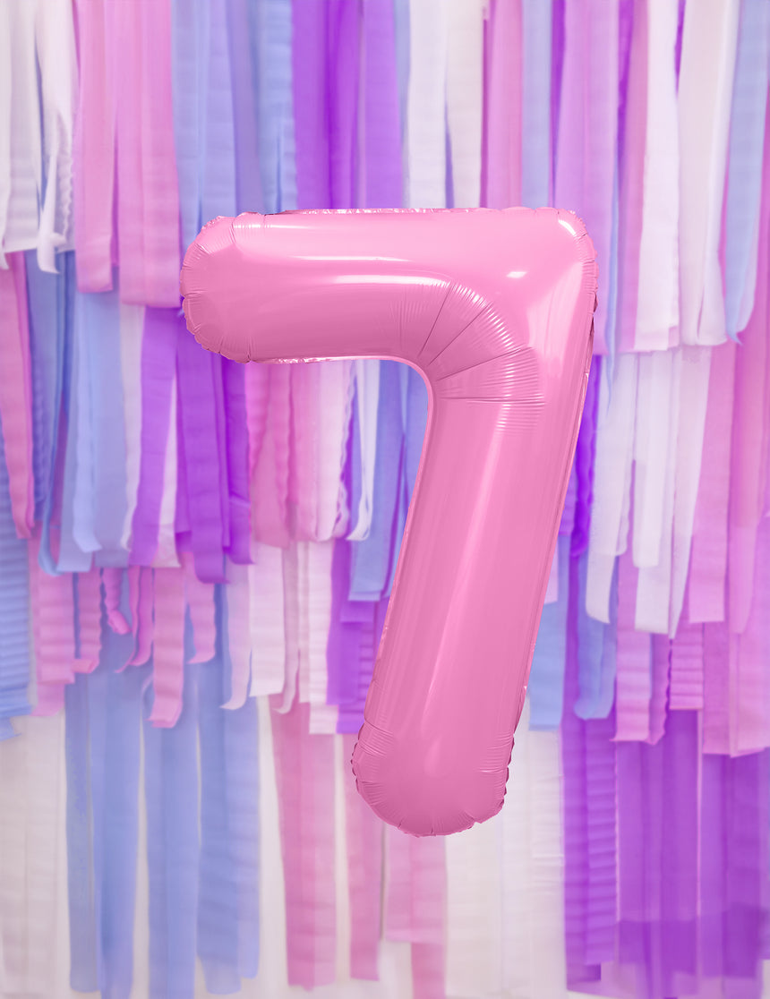 Ballon géant chiffre rose pastel 86 cm