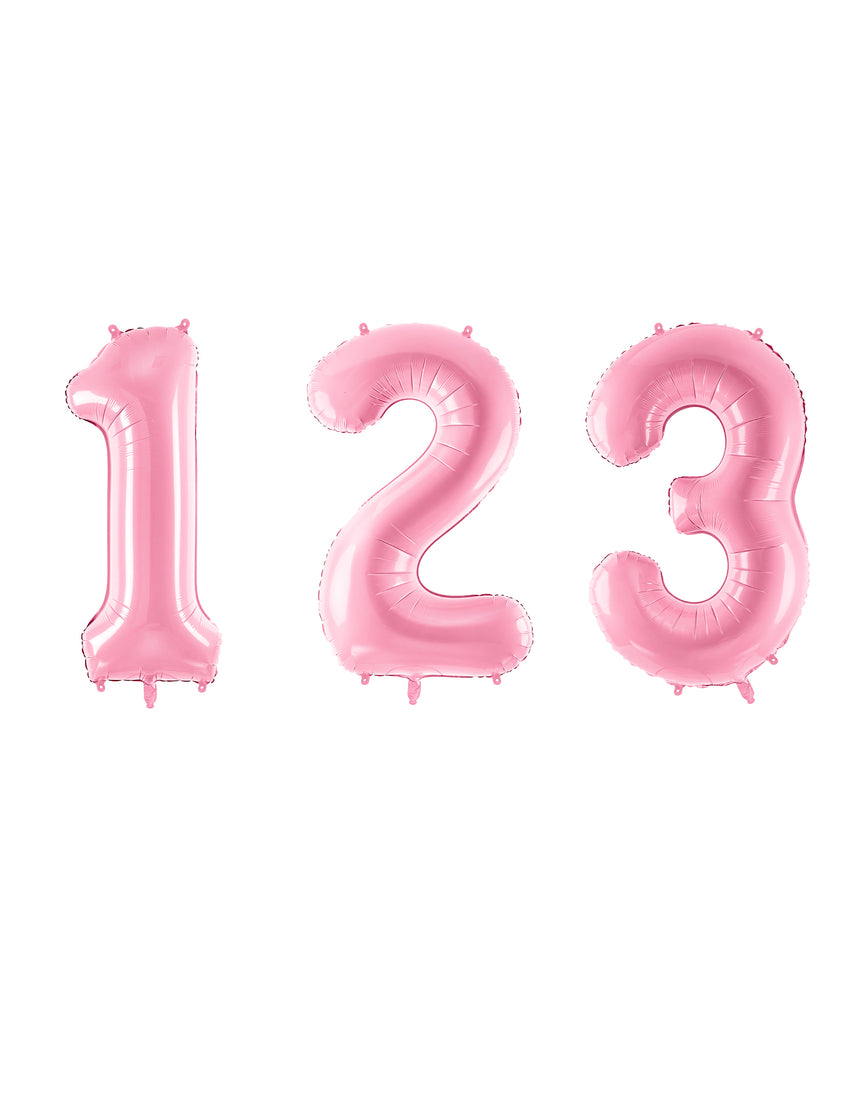 Ballon géant chiffre rose pastel 86 cm