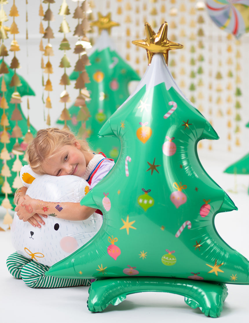 Ballon géant en aluminium sapin de noël 78 x 94 cm