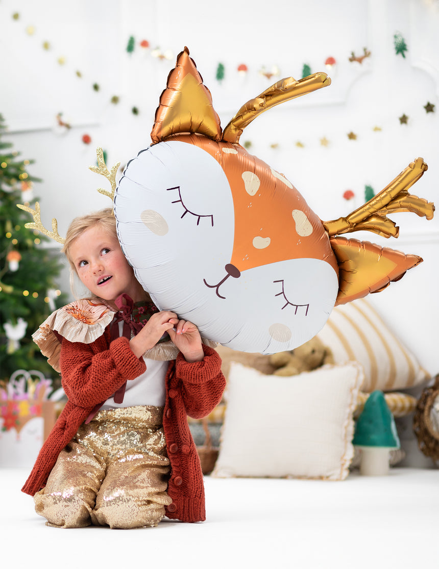 Ballon géant en aluminium tête de cerf 73 x 64