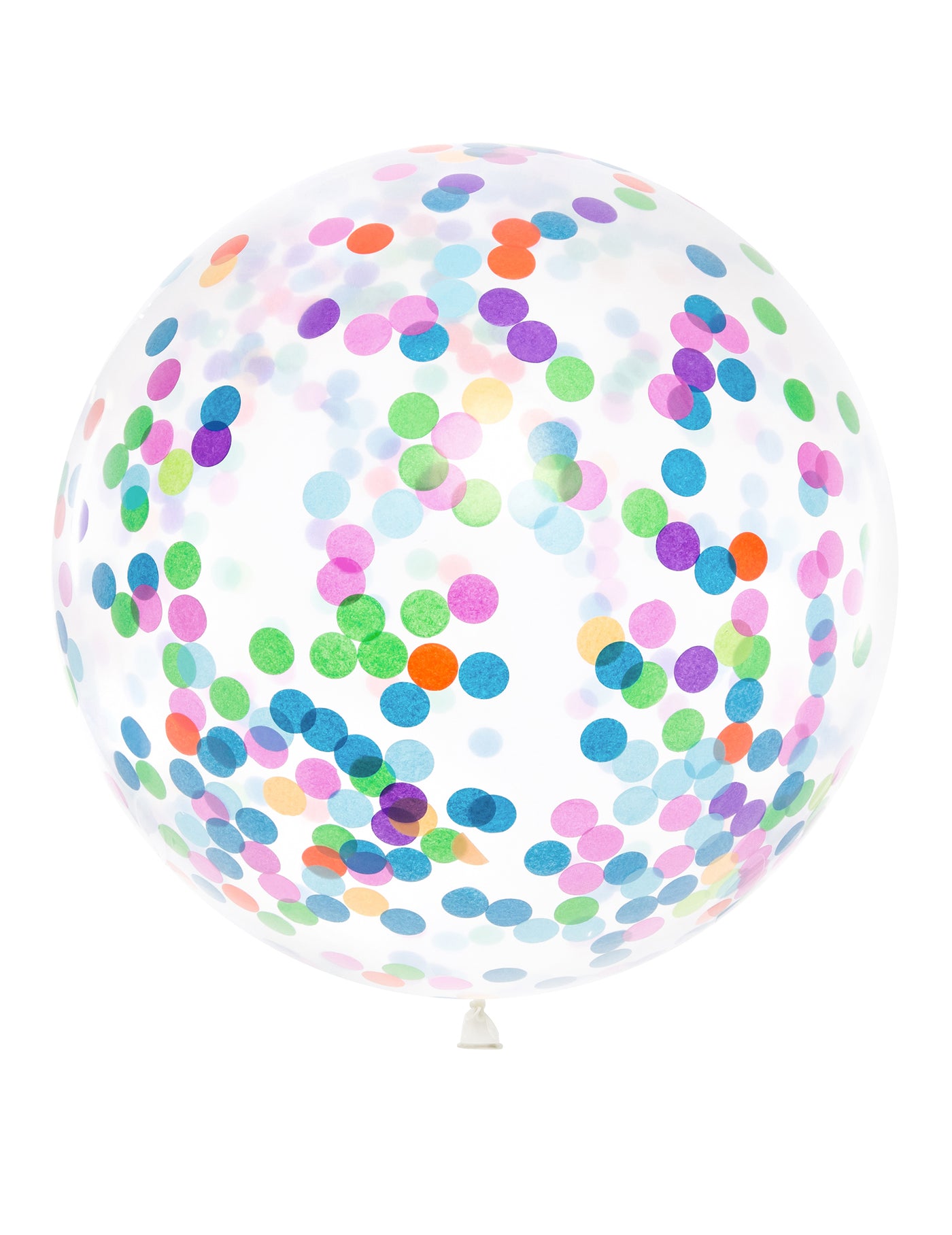 Ballon géant transparent confettis multicolores 1m
