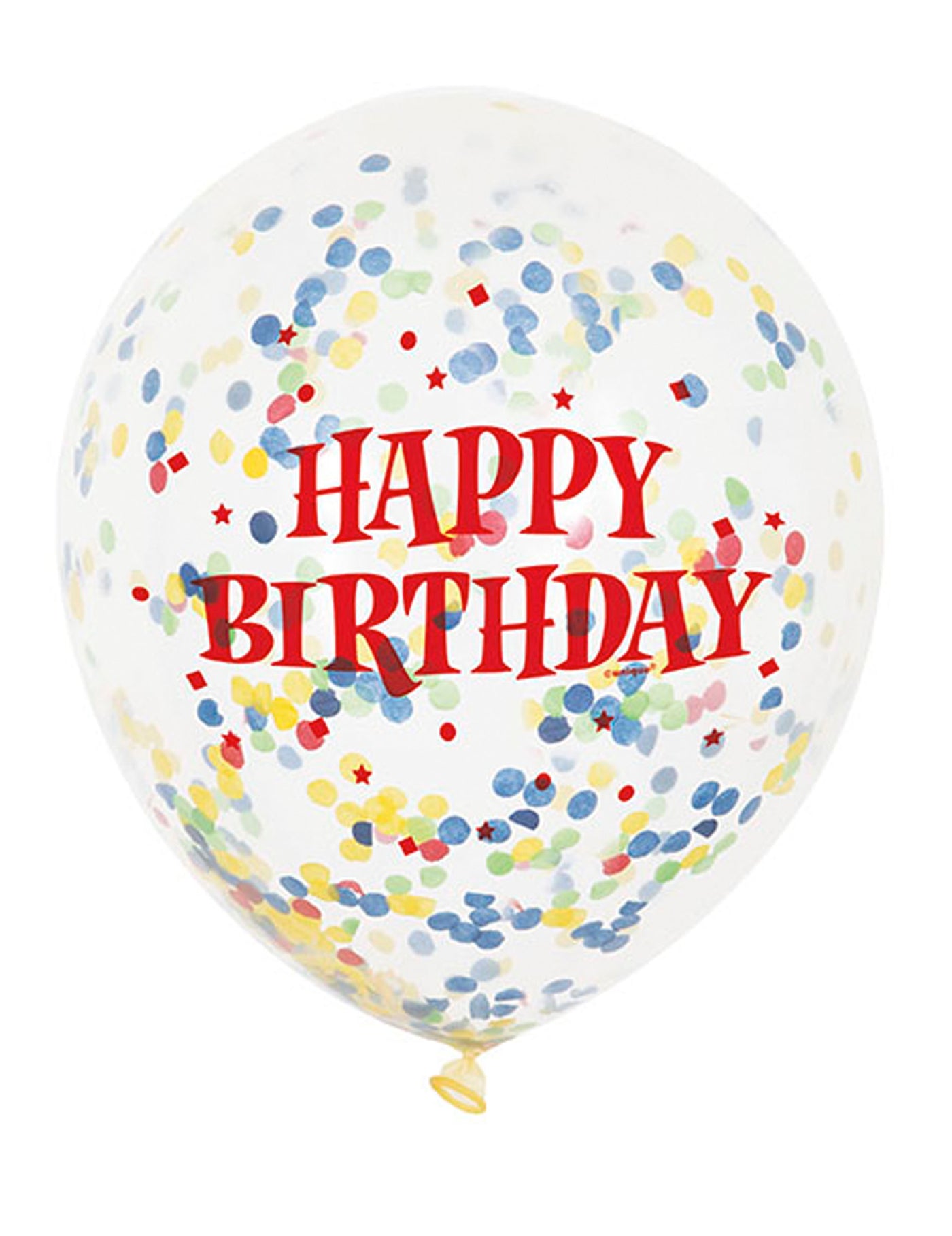 6 Ballons en latex transparent Happy Birthday 30 cm