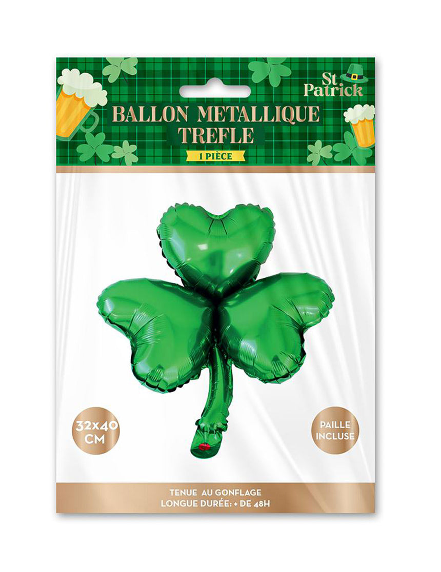 Ballon en aluminium trèfle St Patrick 40 cm