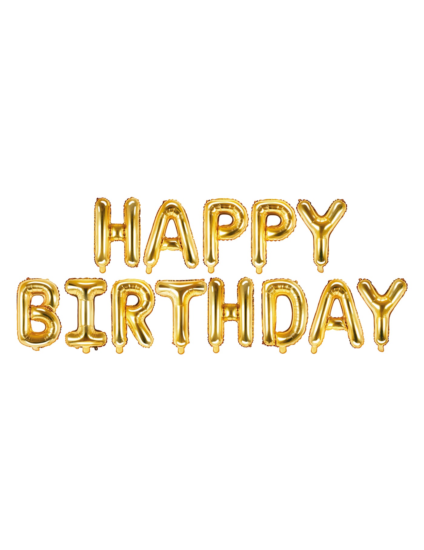 Ballons aluminium lettres happy birthday doré 35 cm en guirlande
