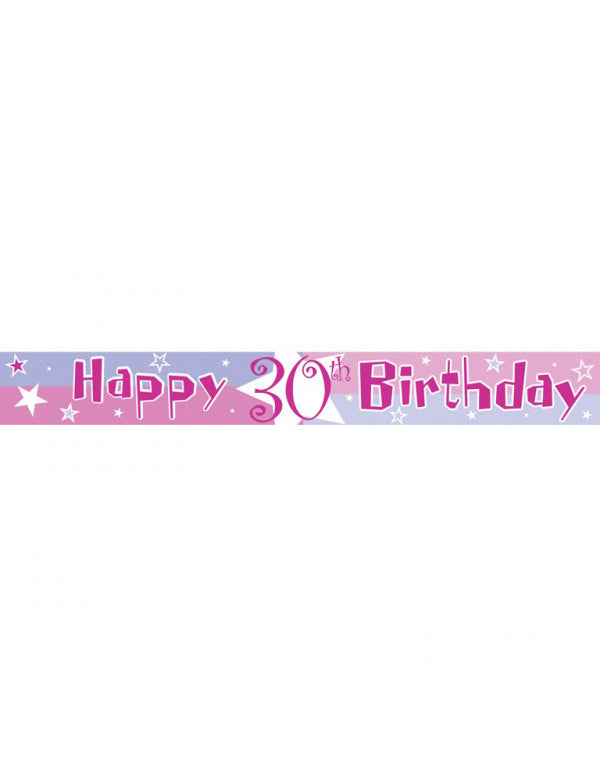 Bannière rose en plastique Happy Birthday 60 ans 3.7m