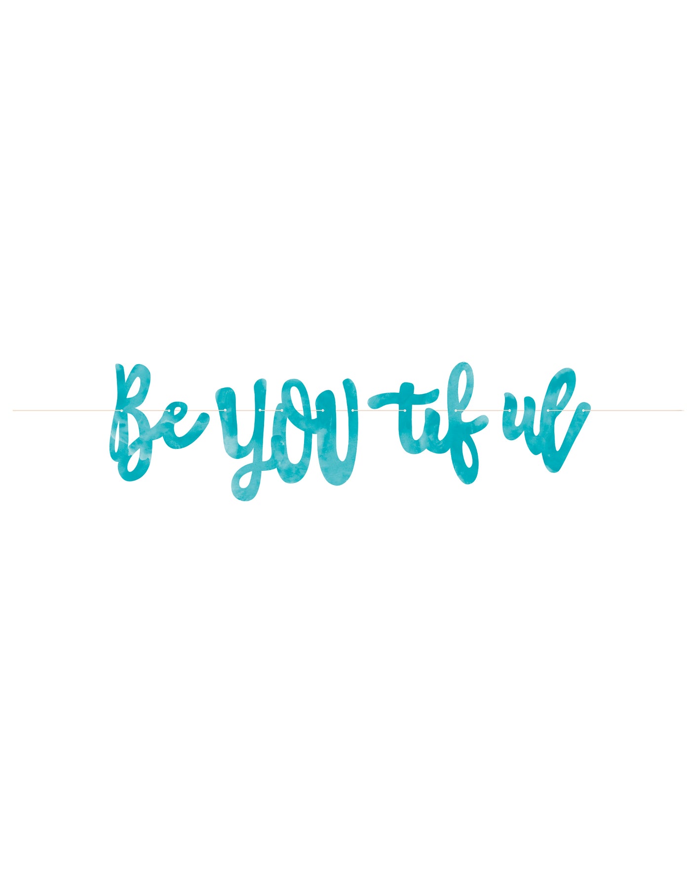 Bannière fanions be you tiful carton 213 cm, déco maquillage