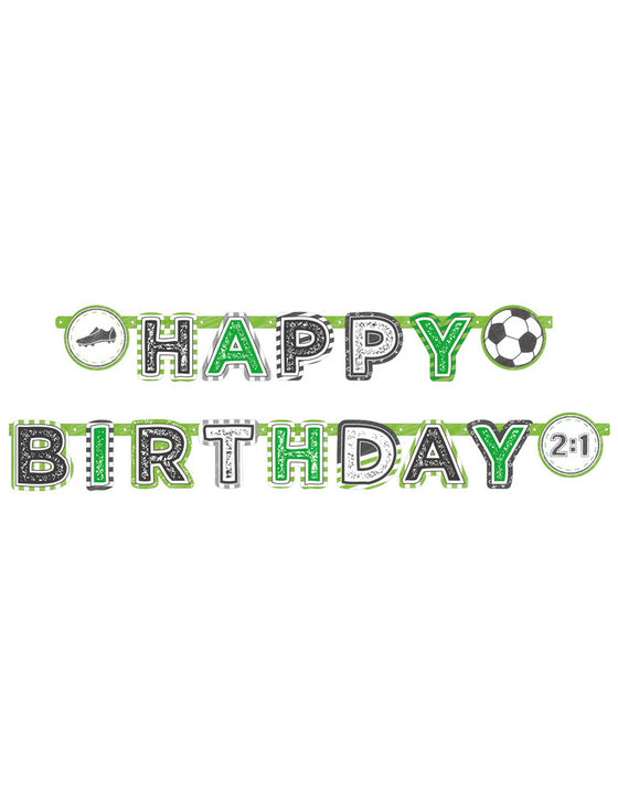 Bannière en papier Happy Birthday Football 2m