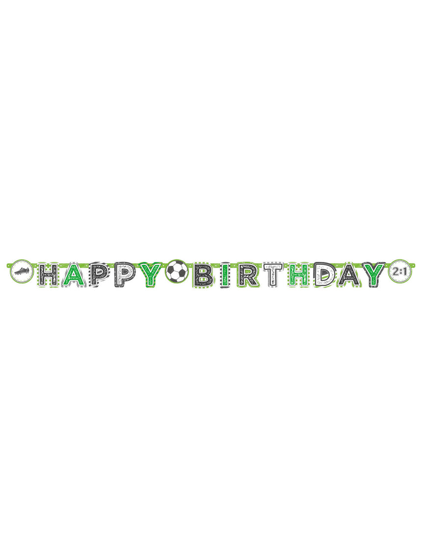 Bannière en papier Happy Birthday Football 2m