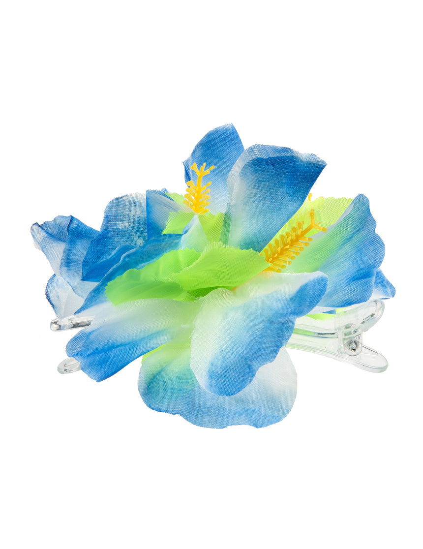 Barrette fleur bleue Hawaï