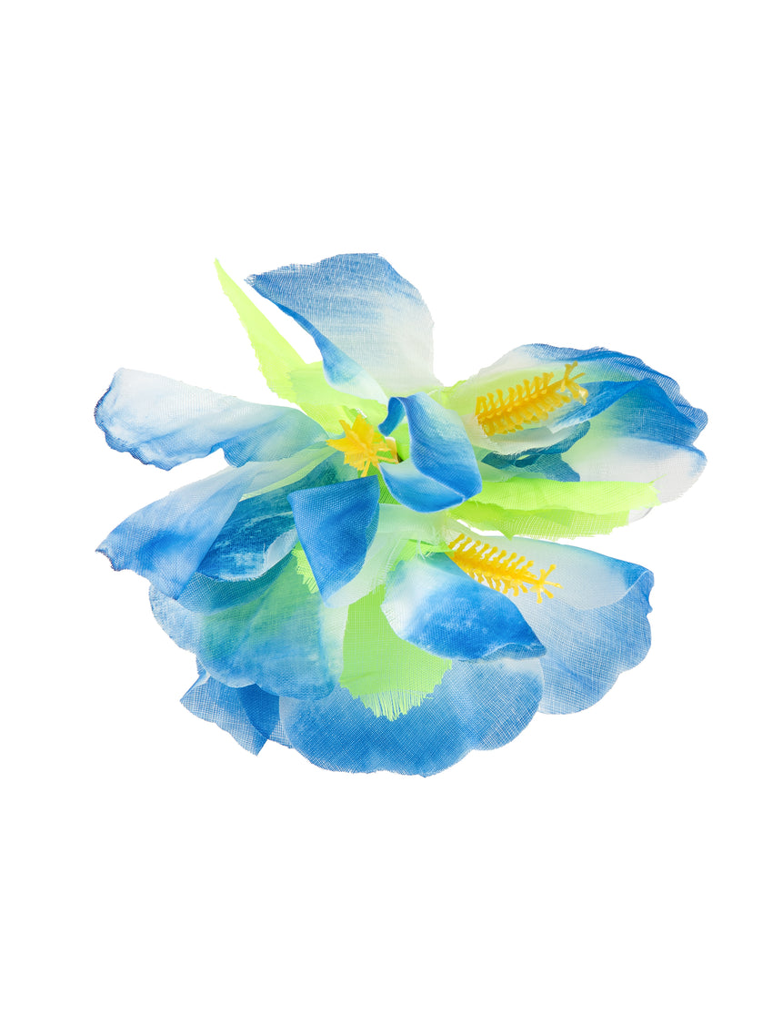 Barrette fleur bleue Hawaï