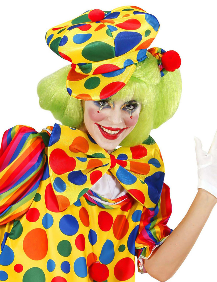 Beret à pois clown adulte