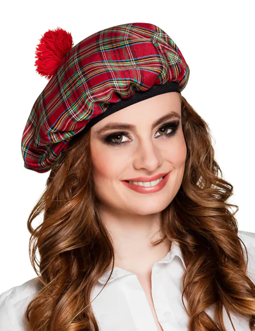 Béret écossais rouge adulte