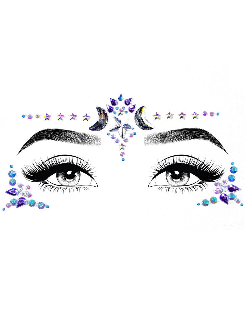 Bijoux pour visage adhésifs lunaire