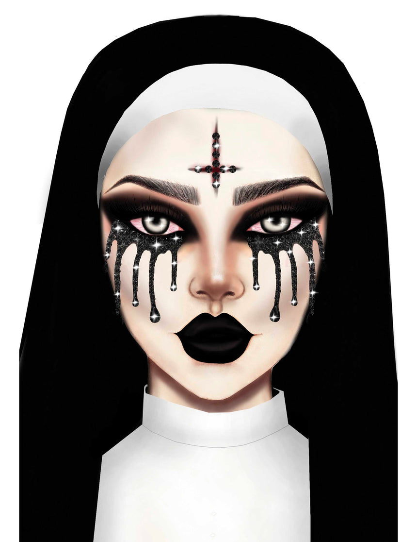 Bijoux pour visage adhésifs nonne