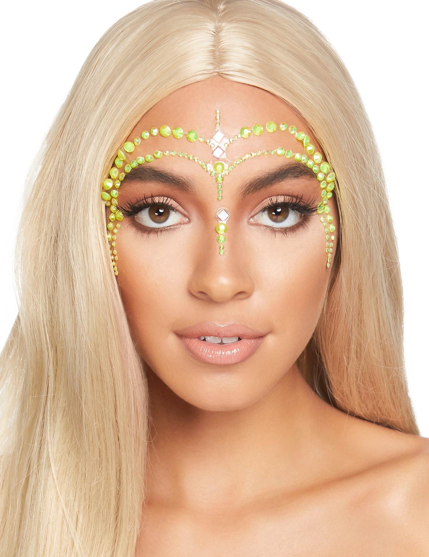Bijoux pour visage adhésifs verts
