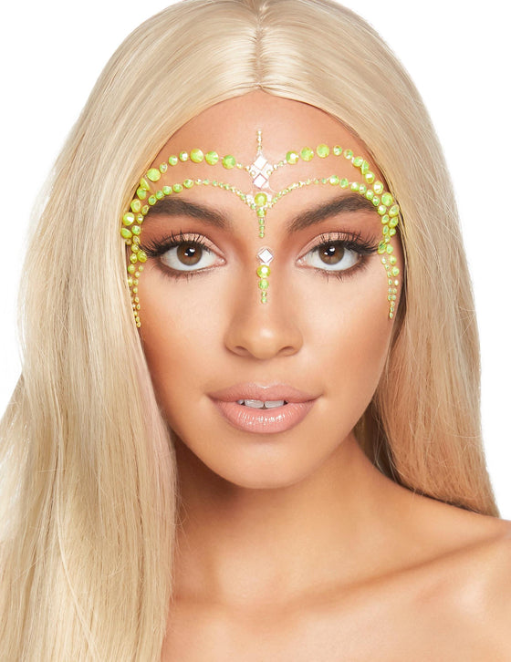 Bijoux pour visage adhésifs verts