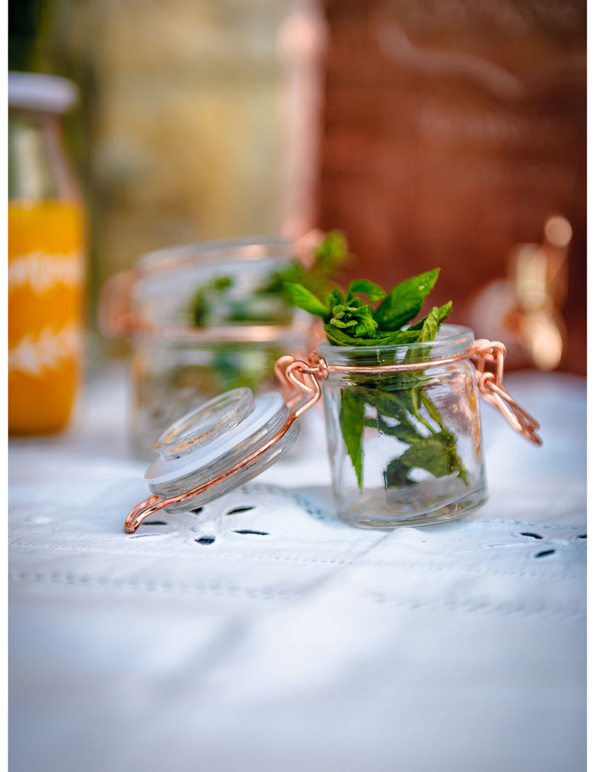 Bocal à conserve rose gold 4 x 6 cm 40 ml en verre rétro