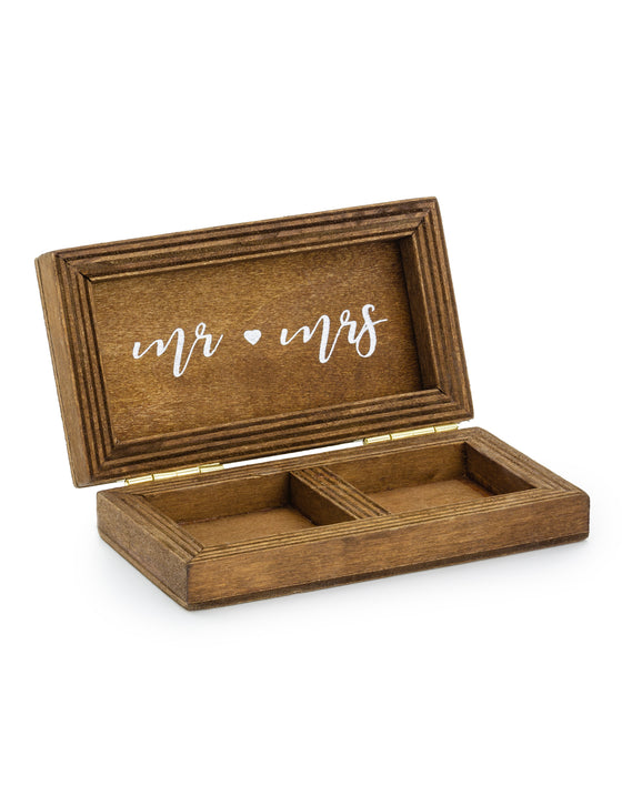 Boite à alliances en bois mariage 10 x 5,5 cm mr mrs