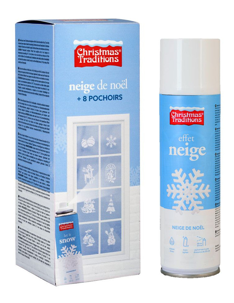 Bombe spray neige avec pochoirs Noël