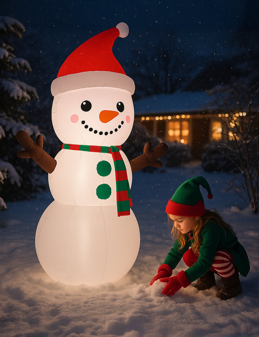 Bonhomme de neige gonflable et lumineux 120 cm