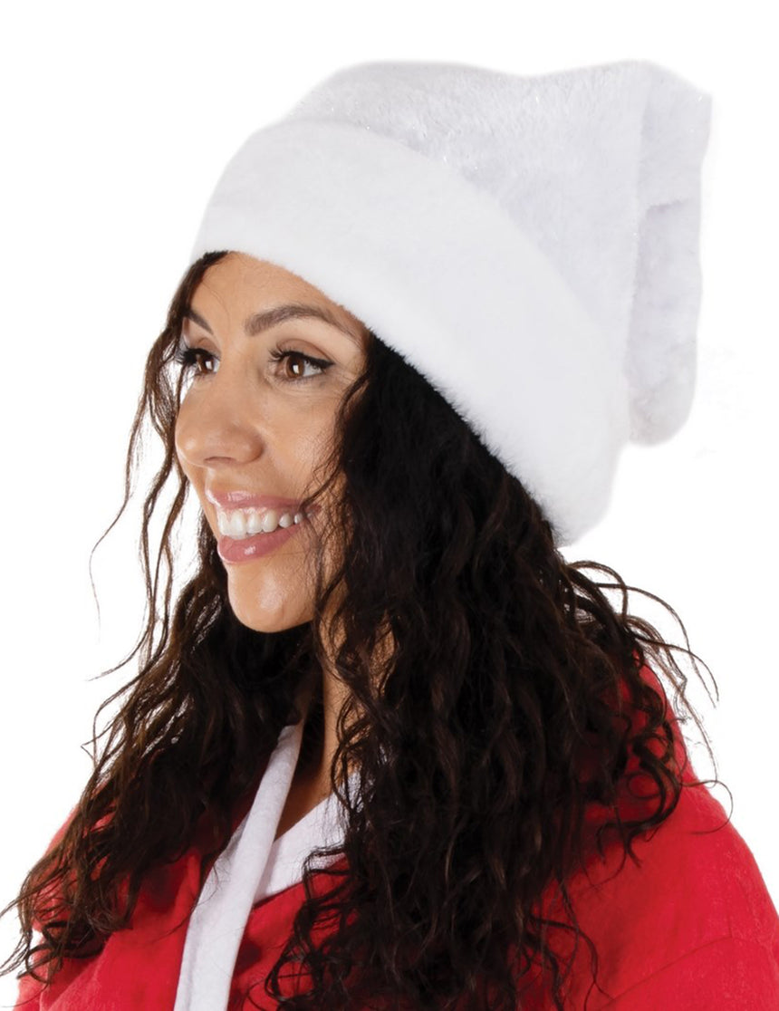 Bonnet Père Noël blanc adulte