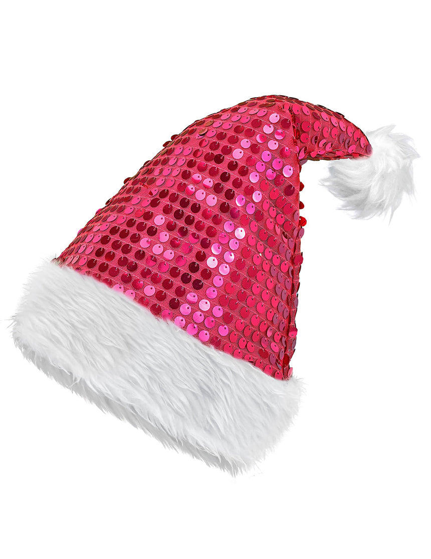 Bonnet rose à sequins adulte Noël