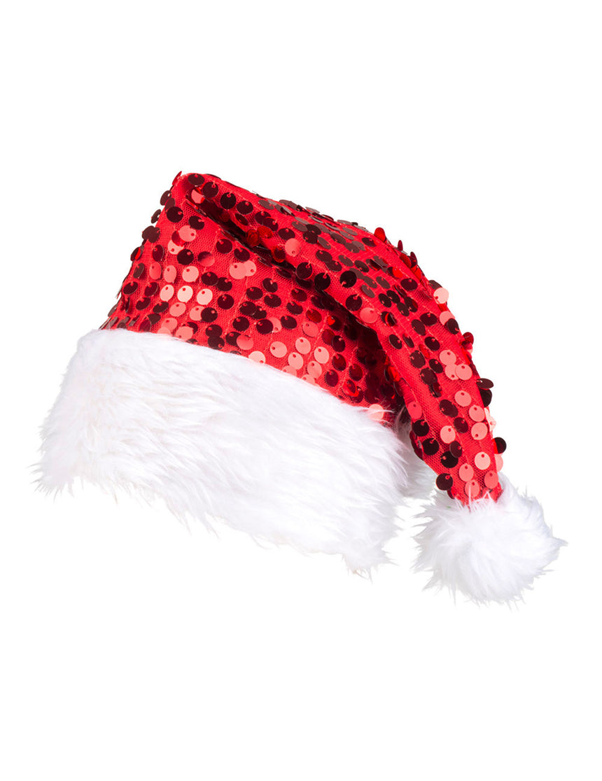 Bonnet rouge à sequins adulte Noël
