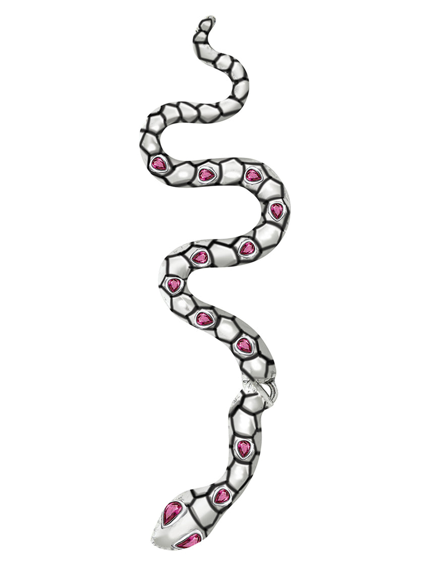 Boucle d'oreille serpent argentées