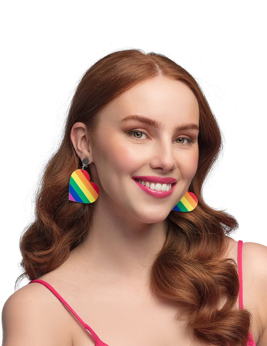 Boucles d'oreilles c?ur arc en ciel