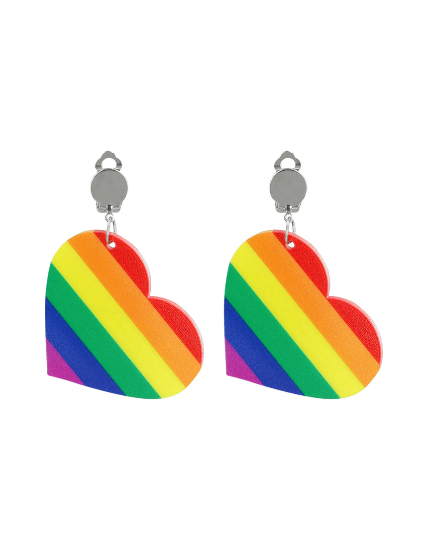 Boucles d'oreilles c?ur arc en ciel