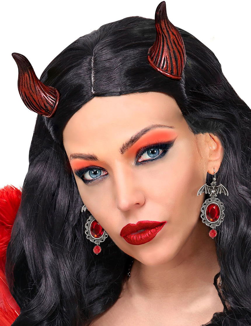 Boucles d'oreilles chauve souris gothique rouge femme Halloween