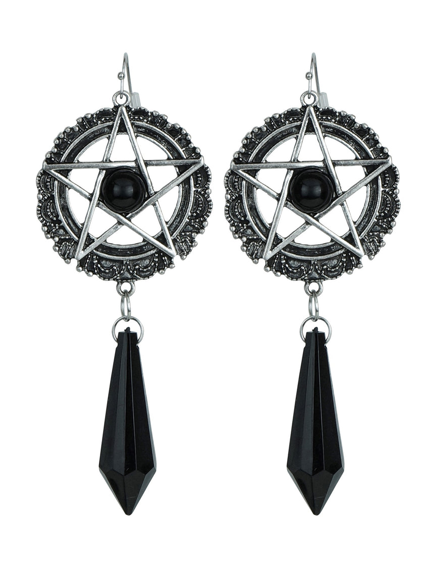 Boucles d'oreilles étoiles sataniques noires