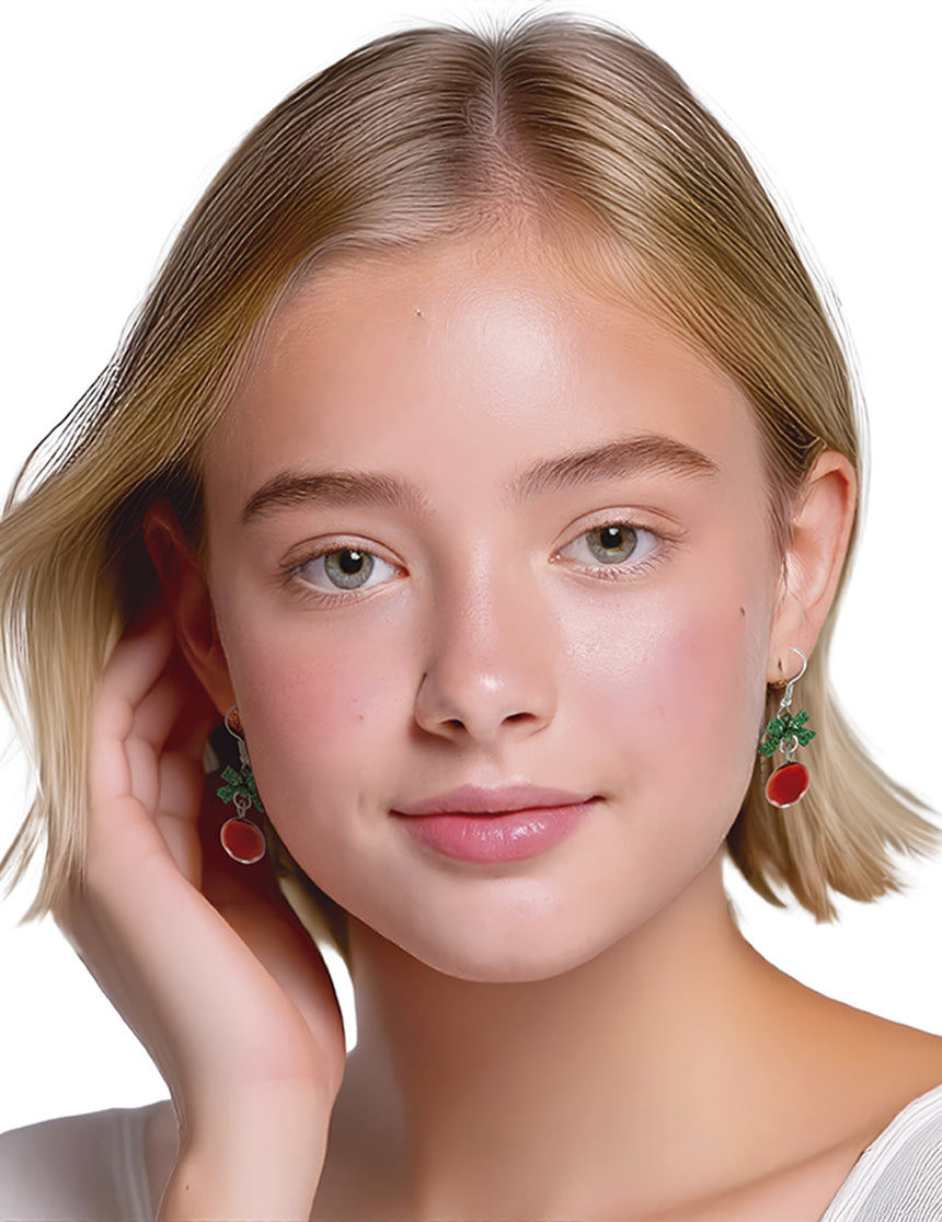 Boucles d'oreilles métalliques boules de Noël
