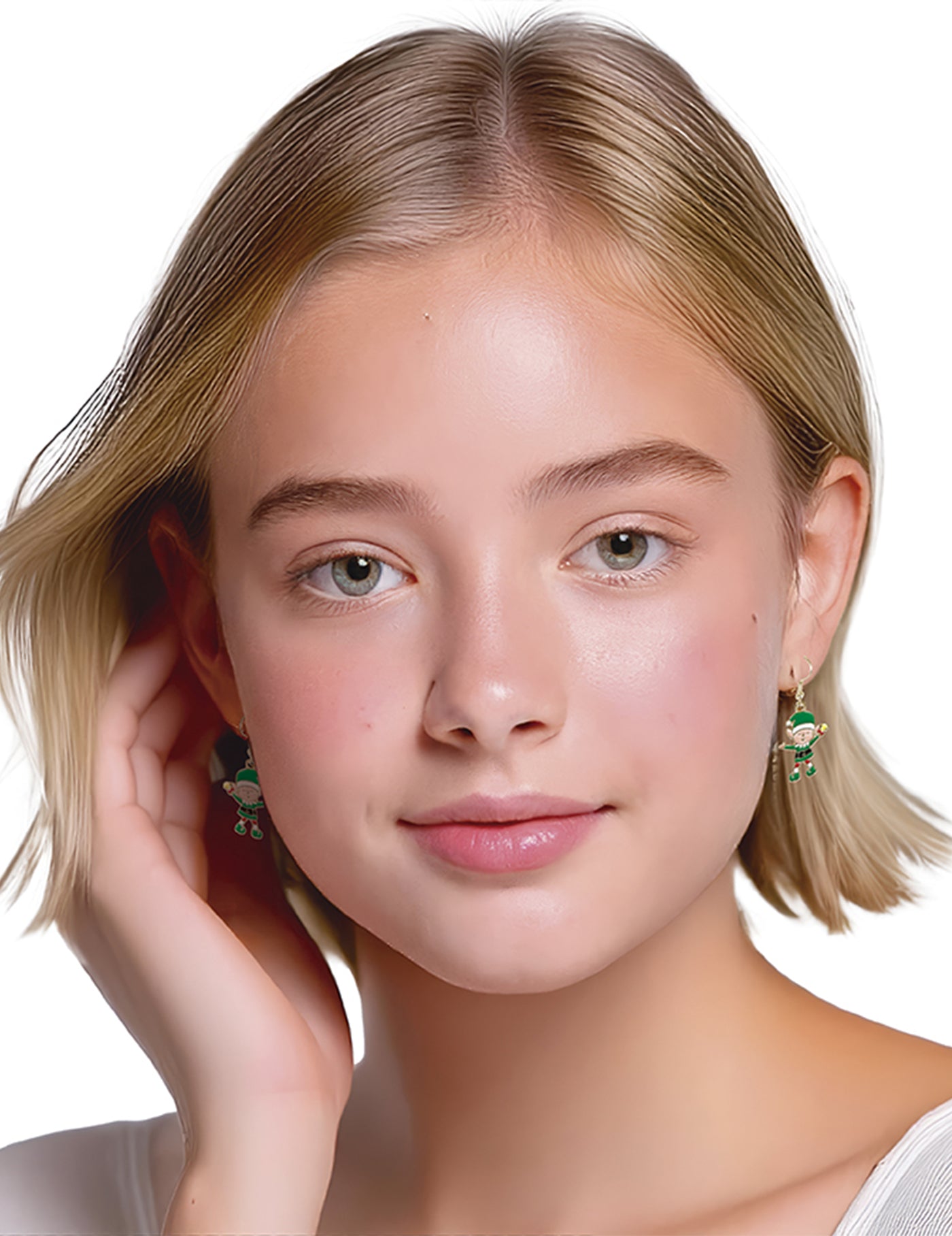 Boucles d'oreilles métalliques lutins de Noël