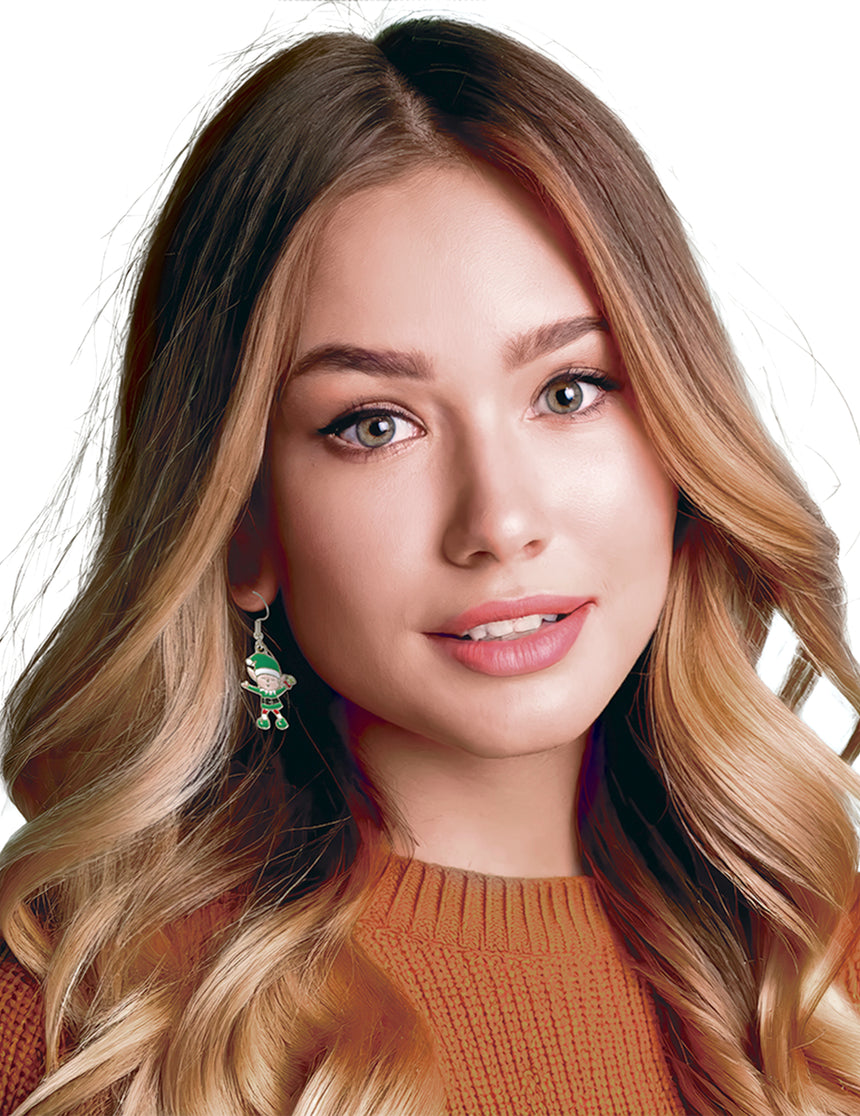 Boucles d'oreilles métalliques lutins de Noël
