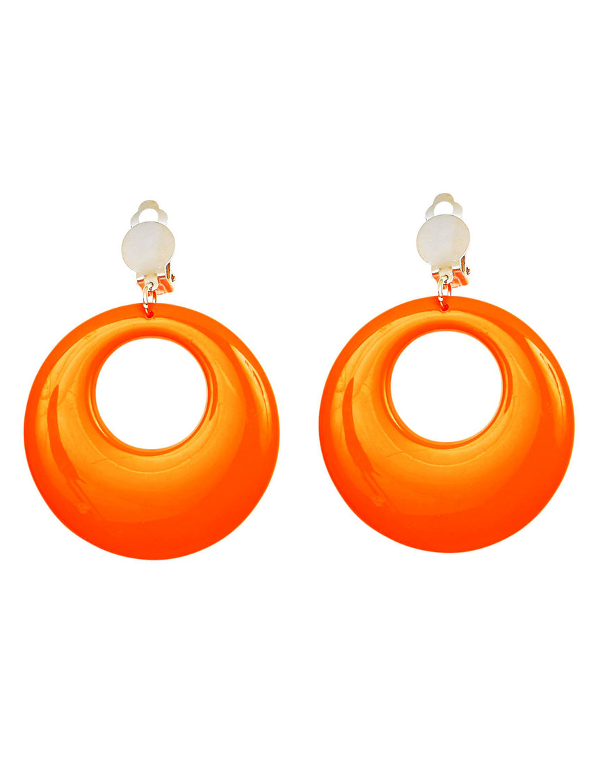 Boucles d'oreilles orange fluo adulte