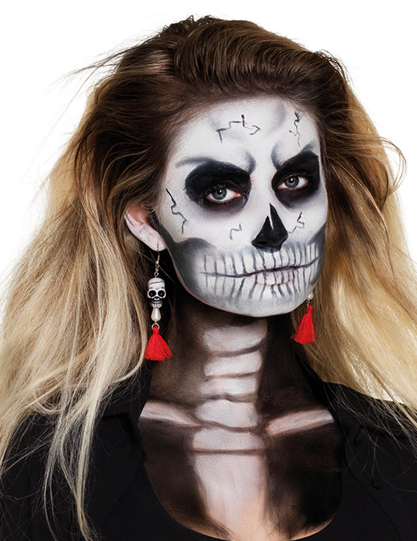 Boucles d'oreilles tête de mort femme Dia de los muertos