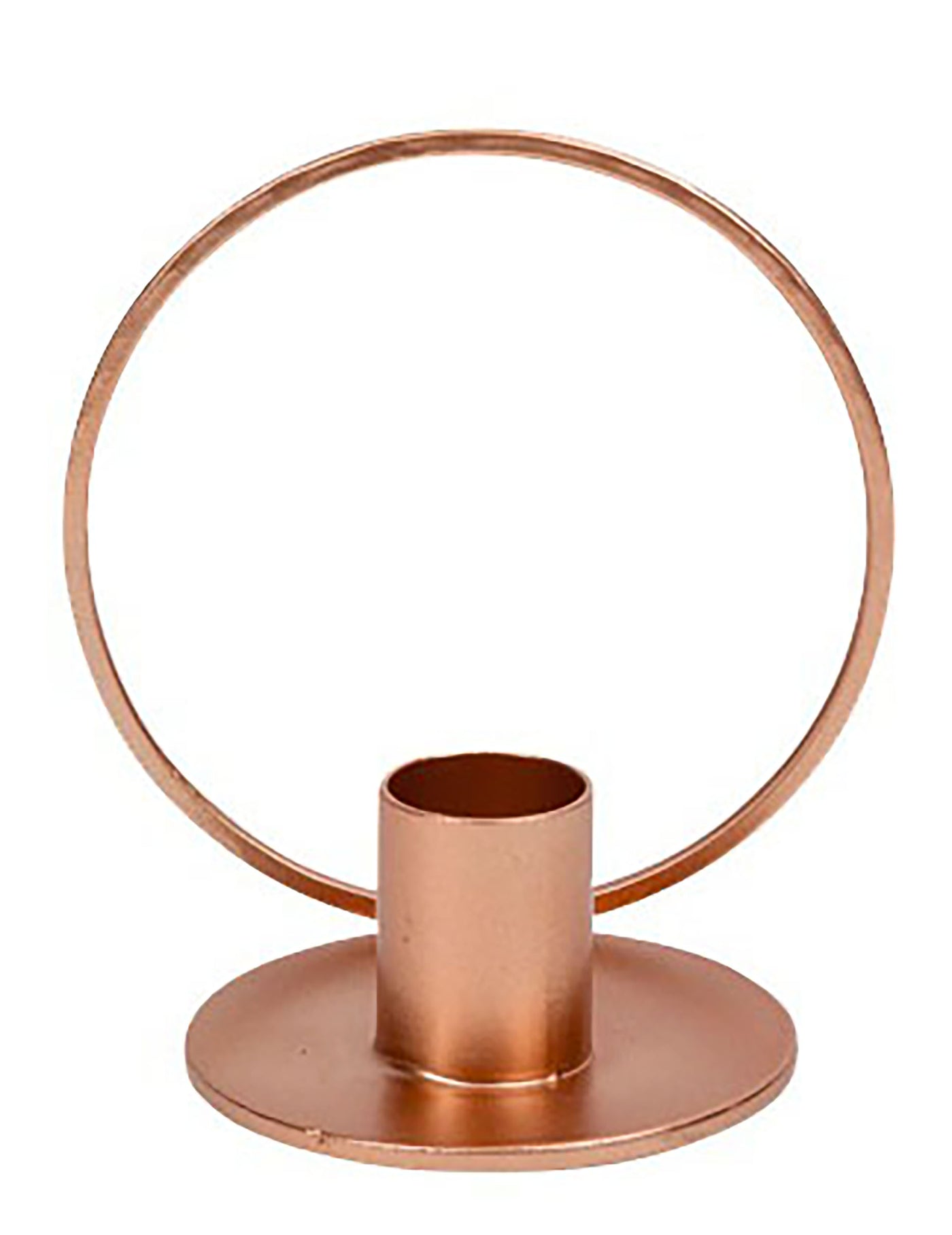 Bougeoir cercle rose gold 10 cm en métal