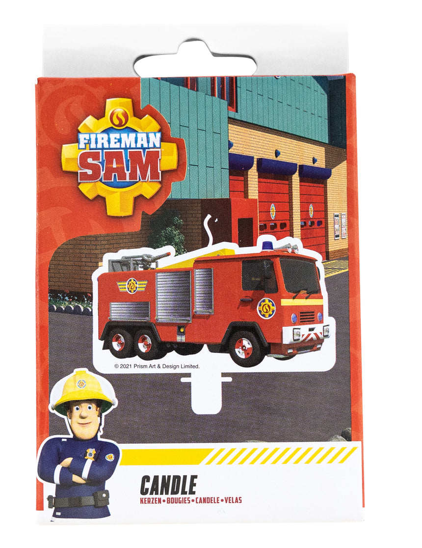 Bougie d'anniversaire camion Sam le Pompier 9 x 5 cm