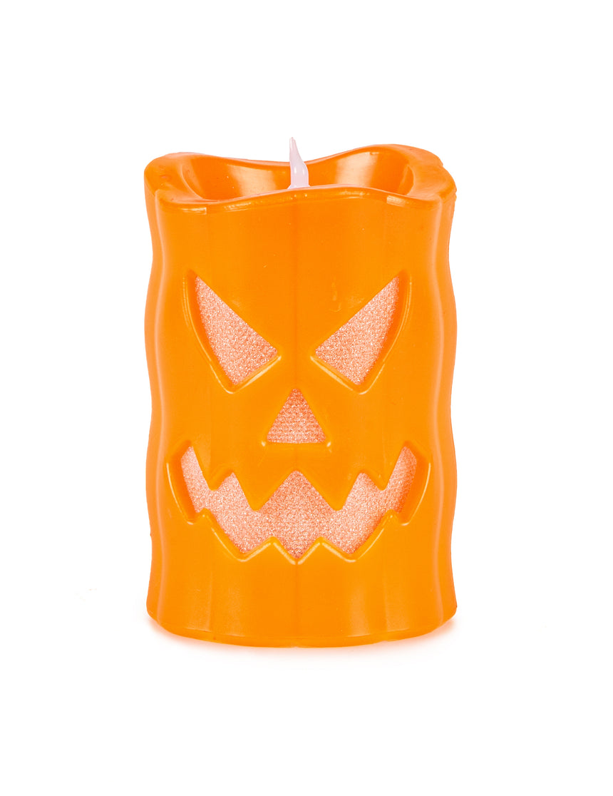 Bougie LED citrouille 10 cm